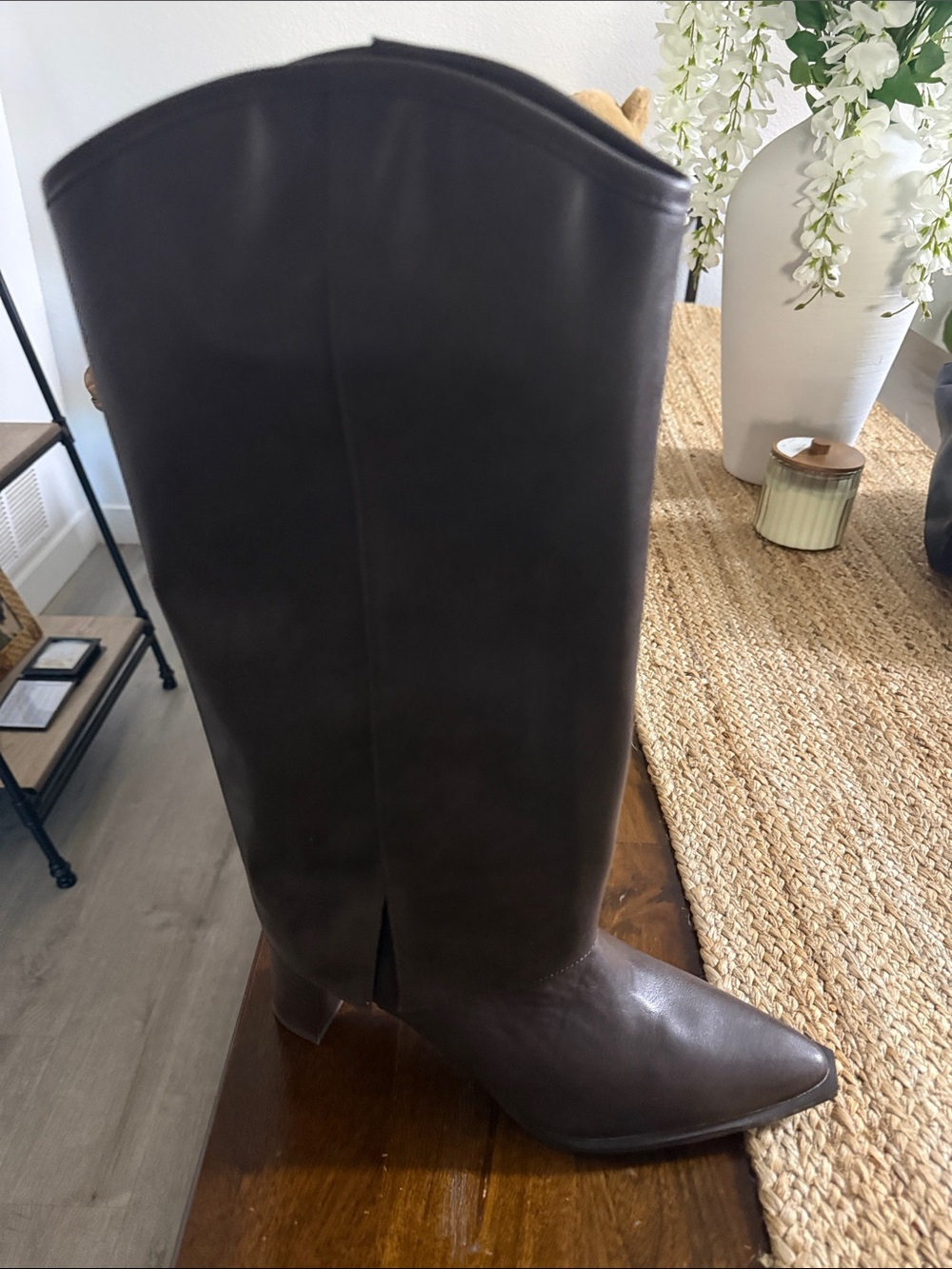 Coconuts by Matisse Tall Pointed Toe Leather Boots - Dark Brown
